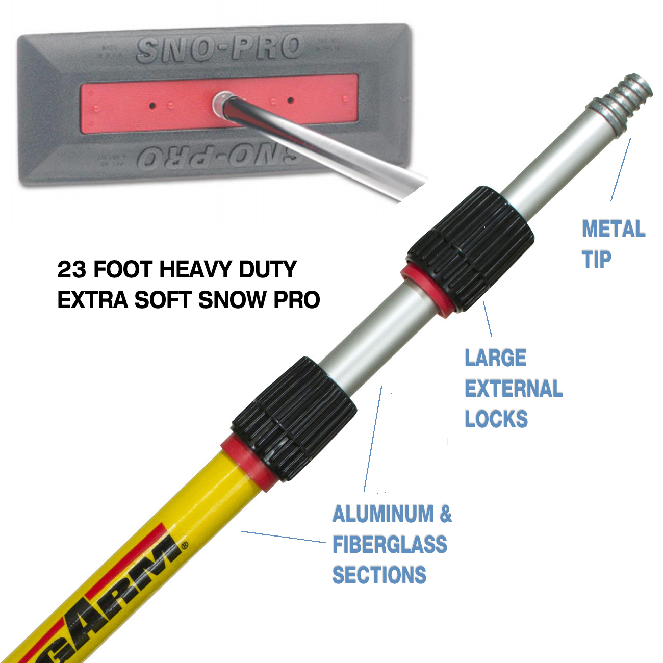 Soft Foam RoofBrum 12-Foot Adjustable Snow Removal Tool For Hard
