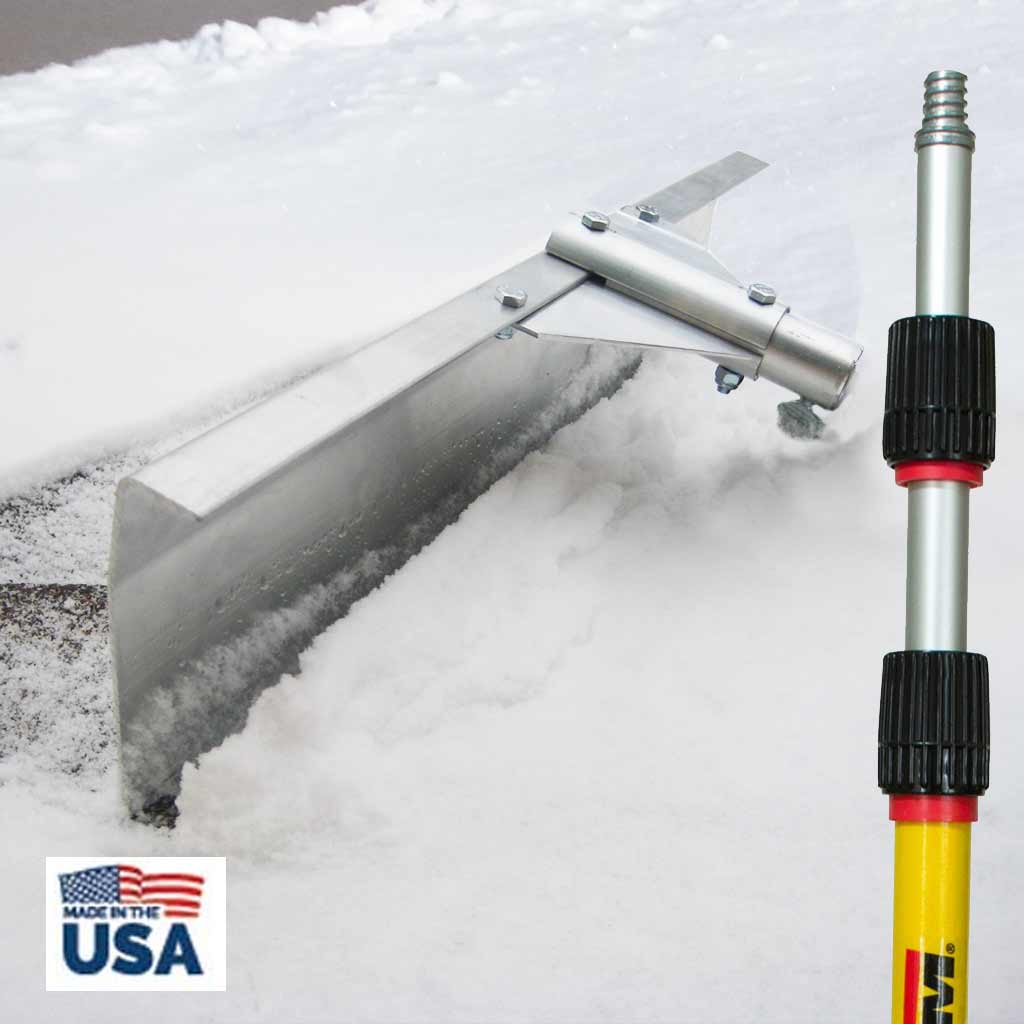 CWEI Roof Snow Rake Removal Tool 20 Ft with Adjustable Telescoping Handle Will Relieve Your House of The Heavy Snow 