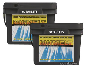 Roof Melt Tablets Pellet for Ice Melting Calcium Chloride 14-LB Bucket 60-Tablet